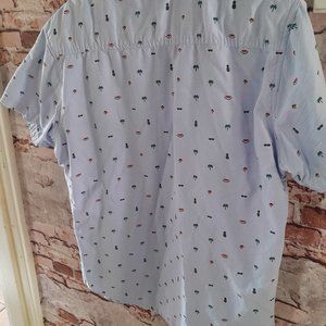 Free Planet Mens Large short sleeve button down Summer/Island shirt
